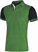 playera tipo polo verde con negro
